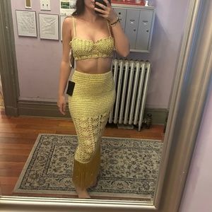 COPY - Retrofete Naida & Melody Two Piece Crochet Shell Pearl